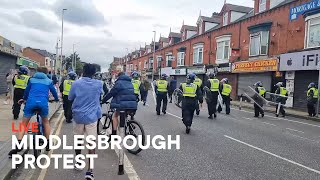 Middlesbrough Protest  Protesters March Through Middlesbrough Live [upl. by Nyledaj]