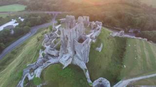 Corfe Castle drone footage 4k dorset uk [upl. by Joao512]