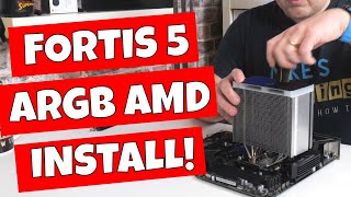 How To Install SilentiumPC Fortis 5 ARGB SPC308 CPU Cooler AMD AM4 Platform [upl. by Ailehc651]