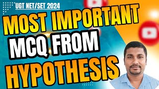 Important Questions from Hypothesis  Hypothesis MCQ  Most Important MCQ for UGC NET SET 2024 [upl. by Lorelle]