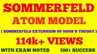 SOMMERFELD ATOMIC MODEL  SOMMERFELD EXTENSION OF BOHR THEORY  WITH EXAM NOTES [upl. by Stanislaus]