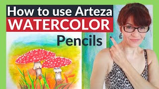 How To Use Arteza Watercolor Pencils Toadstool Tutorial [upl. by Ayat]