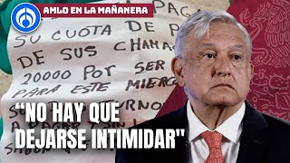 AMLO responde a la amenaza que recibió una escuela en Veracruz [upl. by Tapes429]