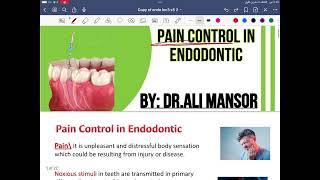 endodontics pain control lec3  stage5 [upl. by Miru]