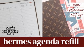 NEW Hermes Semainier 2023 Agenda Refill Unboxing amp Set Up in Louis Vuitton Agenda Cover [upl. by Akiras]