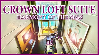 4K Harmony of the Seas Crown Loft Suite Tour  1760 [upl. by Orr445]