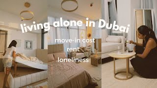 Heres how much it really costs me to live alone in Dubai  rent finances movein expenses [upl. by Beattie]