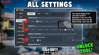 How To Unlock ALL SETTINGS In Call Of Duty Mobile  120 FPS  Game Unlocker For 20 Games [upl. by Olenka]