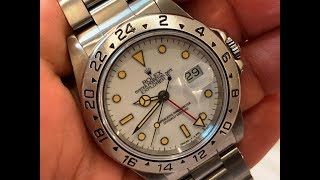 ROLEX CREAMY PATINA  Rolex Explorer II 16570 White [upl. by Timi]