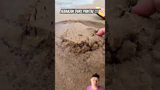 Jebakan duri pantai beach sand ocean satisfying waves facts fruitcarvingwatermelon funny [upl. by Leuname201]