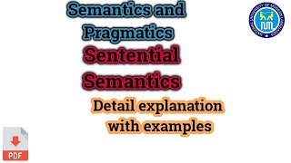 Sentential semantics [upl. by Akinert]