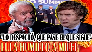 LULA HUMILLÓ A MILEI ENFRENTE DE TODO EL MUNDO quotLO DESPACHÓ QUE PASE EL QUE SIGUEquot [upl. by Jeanna]