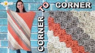 C2C Corner To Corner Baby Blanket  Rectangle Crochet Pattern amp Tutorial [upl. by Ardekahs]