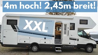 GRÖSSTES 749 TONNEN WOHNMOBIL ❤️ Phoenix 2024 Maxi Alkoven 8800 BGSX 245m XXL Höhe [upl. by Yenttirb]