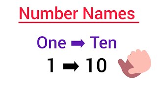 One to Ten number names for kids। One to Ten Number Names। Number Names 1 to 10। [upl. by Oyr]