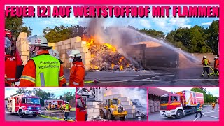 🔥 Feuer 2 mit Flammen auf Wertstoffhof in KorntalMünchingen 🔥 🚒 Feuerwehren im Brandeinsatz 🚒 [upl. by Bertina354]