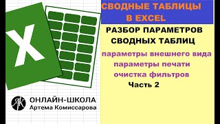 Сводные таблицы Фишки Параметры страниц параметры внешнего вида печать очищение фильтра Часть 2 [upl. by Ainirtac758]