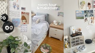 room makeover pinterest inspired new desk setup ikea tour decorate w me [upl. by Zarger]