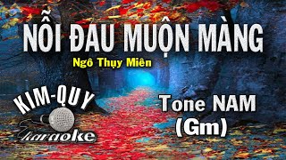 NỖI ĐAU MUỘN MÀNG  KARAOKE  Tone NAM  GmSol Thứ [upl. by Barbur]