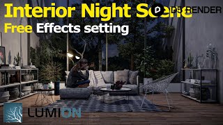 Lumion 12 Free Effects  Realistic Night Interior render tutorial [upl. by Fairfield226]