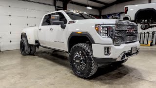 2022 GMC 3500HD dually with 4quot Cognito 22quot DDC wheels and 37quot Toyo MT [upl. by Lorilyn]