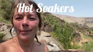 Three Forks Hot Springs on the Owyhee river in Southern Oregon nudists amp waterfalls [upl. by Haerb]