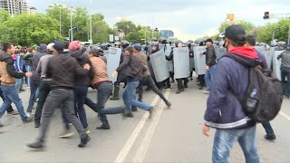 Police detain hundreds at Kazakh election protests  AFP [upl. by Enrobyalc]