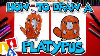 How To Draw A Cute Cartoon Platypus [upl. by Fayette]