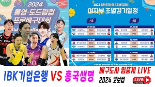 202424 여자배구 V리그 코보컵 IBK기업은행 VS 흥국생명 배구도사 LIVE [upl. by Nirad]