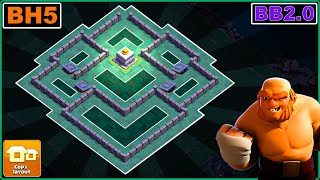 Best BH5 Base BB 20  Builder Hall 5 Base COPY Link Updated  Clash of Clans [upl. by Waal]