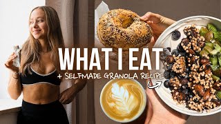 WHAT I EAT IN A DAY  selfmade granola rezept amp sportpause  annrahel [upl. by Ahsim361]