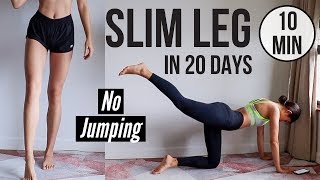 SLIM LEGS IN 20 DAYS 10 min No Jumping Quiet Home Workout  Emi [upl. by Oigres702]