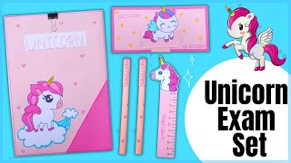 DIY Unicorn Exam Set  DIY Exam Pad  Paper craft  Priya Singh Craft [upl. by Austen79]