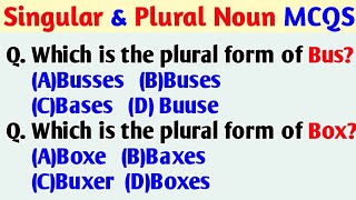 Singular and plural noun MCQs Choose the correct plural noun  Noun Number MCQs Practice  Noun mcq [upl. by Atterol74]