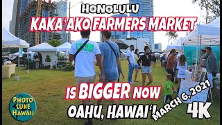 Kakaako Farmers Market is Bigger Now March 6 2021 Hawaii Farmers Markets [upl. by Mesics]