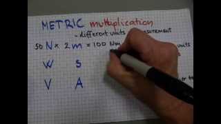 METRIC multiplication different units of measurement [upl. by Llyrrad32]