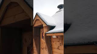 Show Site Snow Day  Camping Cabins logcabin glamping campingcabins [upl. by Eentruok669]