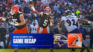 Jameis Winston Browns STUN Ravens for their first home win of the season  Game Recap [upl. by Ailuig]