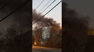 Smoke billows from the Wheelabrator Hudson Falls garbage incineration plant Nov 5 2024 [upl. by Eeramit716]