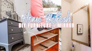 EXTREME HOME REFRESH  DIY GLAM DRESSER amp MIRROR MAKOEVER  FURNITURE DIY  KIMI COPE [upl. by Prissy]