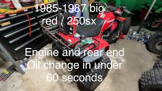 8587 Honda ATC 250sx All you need to know for engine and rear end oil change in under 60 seconds [upl. by Cyndia]