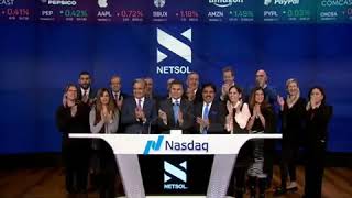 NETSOL CoFounder Chairman amp CEO Najeeb Ghauri ringing the Nasdaq Closing Bell on January 21 2020 [upl. by Ajam]