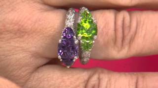 Judith Ripka Sterling Three Stone Gemstone Ring with Carolyn Gracie [upl. by Nirrad]