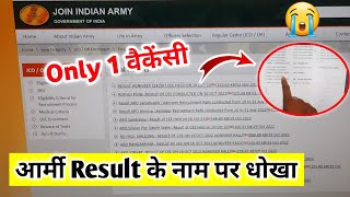 आर्मी Result के नाम पर धोखा Only 1 vacancy  army clerk result 2022  army agniveer result 2022 [upl. by Harding]