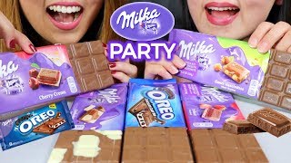 ASMR MILKA CHOCOLATE PARTY 초콜릿 리얼사운드 먹방 チョコレートcoklat चॉकलेट  KimampLiz ASMR [upl. by Jonny667]