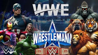 WWE Title MATCH  Avengers vs Animals lion  Tiger Gorilla  Short Match [upl. by Anewor]