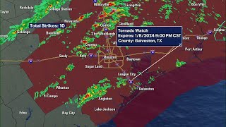 LIVE RADAR Tornado watch issued for HoustonGalveston area [upl. by Jacquelynn]