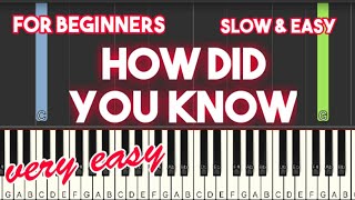 HOW DID YOU KNOW  GARY VALENCIANO  SLOW amp EASY PIANO TUTORIAL [upl. by Elery]