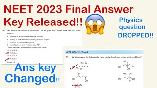 NTA Final ANSWER KEY RELEASED😱changed answeramp Bonus questions hereneet2023result neet2024 [upl. by Allerus533]