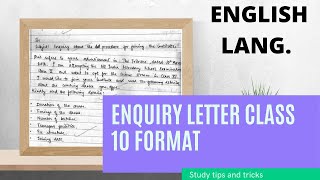 ENQUIRY LETTER CLASS 10 FORMAT  SUBSCRIBE CHANNEL class10 [upl. by Ritchie990]